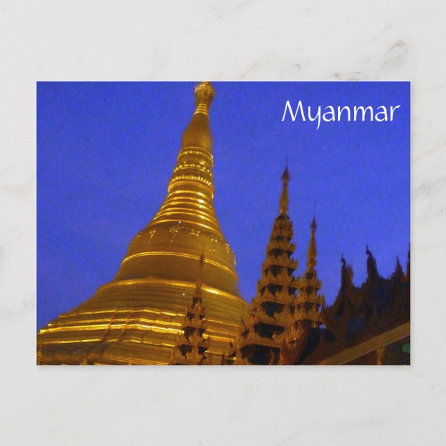 Carte Postale shwedagon nuit myanmar (Devant)