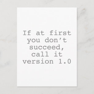 Carte Postale Si au début vous n'avez pas réussi, appelez-le ver