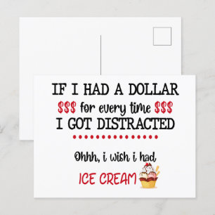 Carte Postale Si j'avais un dollar chaque fois que je suis distr