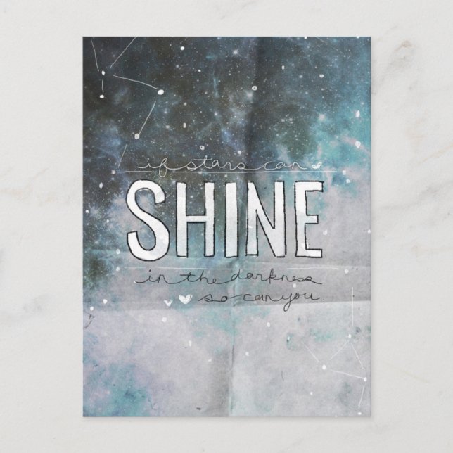 Carte Postale Si les étoiles brillent dans l'obscurité inspirati (Devant)