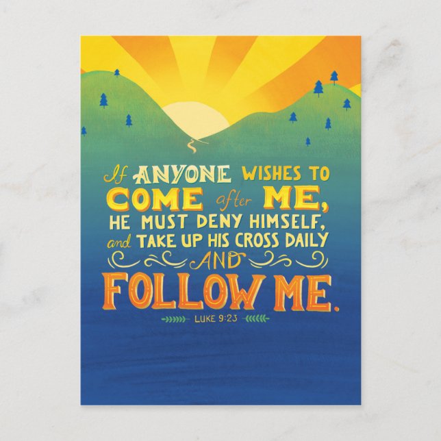 Carte Postale Si quelqu'un veut venir après moi (Devant)