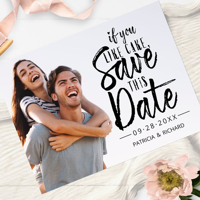 Carte Postale Si Vous Aimez Gâteau Enregistrer Cette Date Photo (Créateur téléchargé)