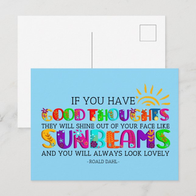 Carte Postale Si Vous Avez De Bonnes Pensées, Ils Brilleront (Devant / Derrière)