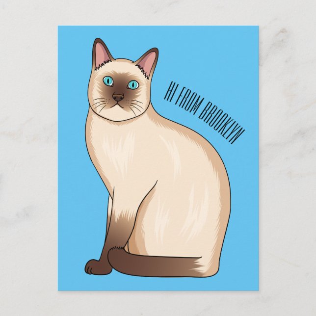 Carte Postale Siamese cat cartoon (Devant)