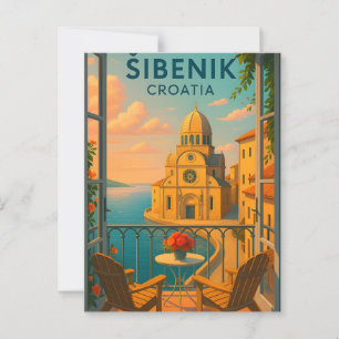 Carte Postale Šibenik Croatie Vintage voyage PostCAR- St. James