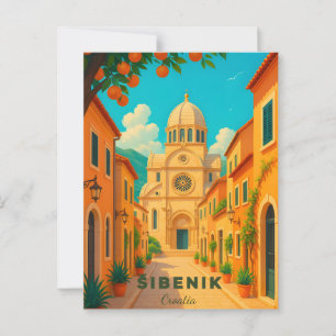 Carte Postale Šibenik Croatie Vintage voyage PostCAR- St. James
