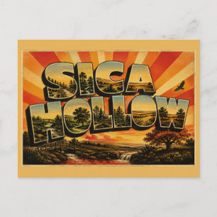 Carte Postale Sica Hollow SD Forêt Prairie Streams Art