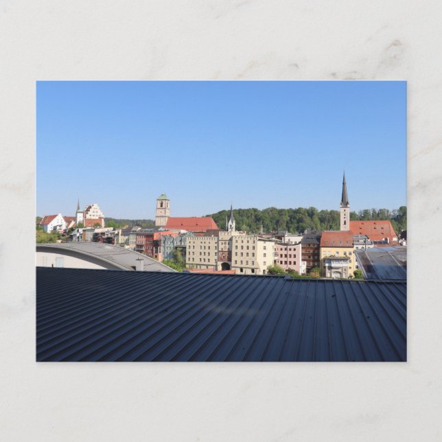 Carte Postale Sicht auf Wasserburg am Inn vom Parkhausdach (Devant)