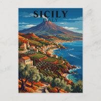 Sicile Italie Méditerranée Côtière Vintage