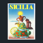Carte Postale Sicile Italie voyage vintage<br><div class="desc">Sicile Italie vintage voyage Carte postale</div>