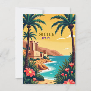 Carte Postale Sicile, Italie Vues Côtières, Culture Charme