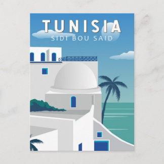 Carte Postale Sidi Bou Said Tunisie Art de Voyage Rétro Vintage