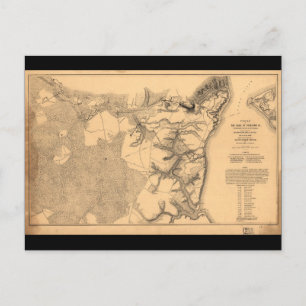 Carte Postale Siege of Yorktown Virginia Civil War Map (1862)