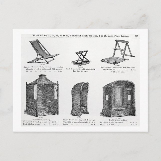 Carte Postale Sièges et tonnelles du catalogue Oetzmann & Co. (Devant)