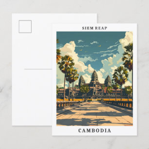 Carte Postale Siem Reap Cambodia Elegant Art Vintage voyage