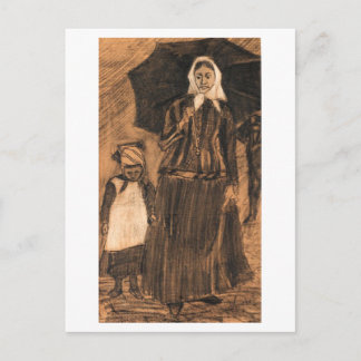 Carte Postale Sien sous parapluie avec Girl, Van Gogh Art