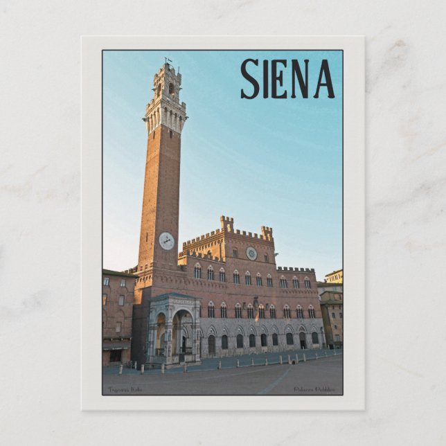 Carte Postale Siena Palazzo Pubblico Matin (Devant)