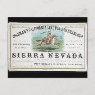 Carte Postale Sierra Nevada Clipper voilier navire 1900