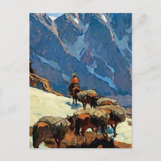 Carte Postale “Sierra Pass” Art occidental d'Edgar Payne (Devant)