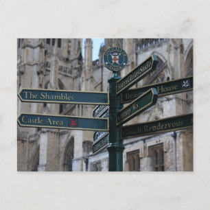 Carte Postale Sign in front of York Minster - York, England