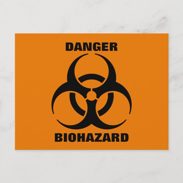 Carte Postale Signal d'avertissement de symbole de danger biolog (Devant)