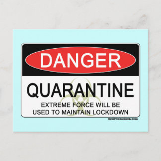 Carte Postale Signal de danger de quarantaine