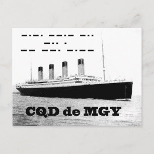 Carte Postale Signal de détresse sans fil Titanic CQD de MGY