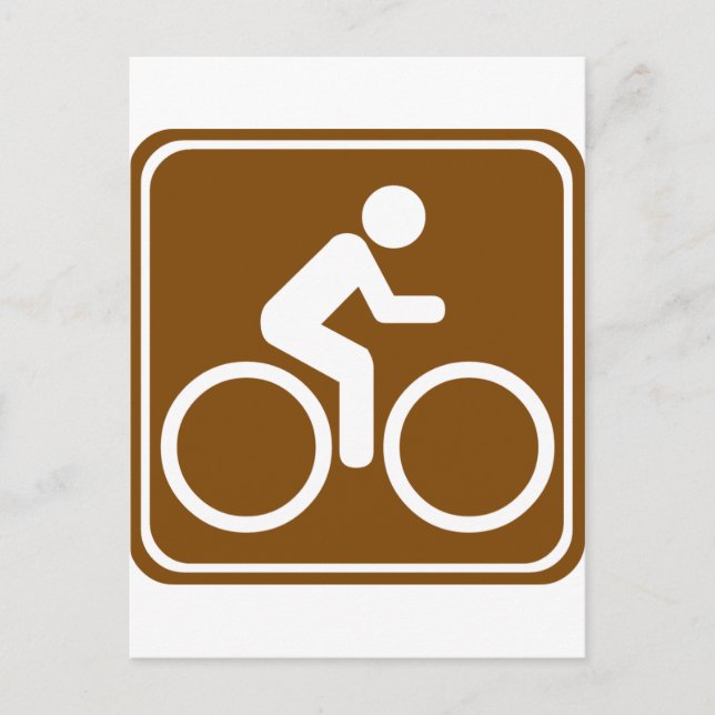 Carte Postale Signal routier de la piste cyclable (Devant)