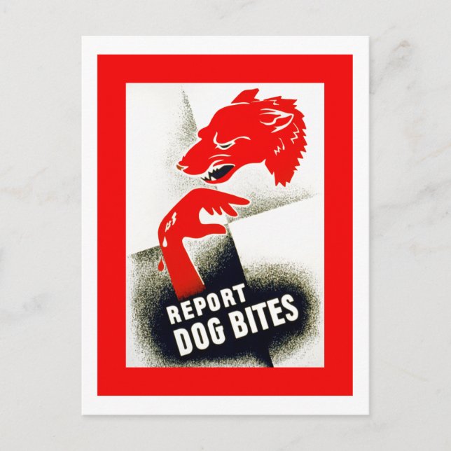 Carte Postale Signaler les piqûres de chien (Devant)