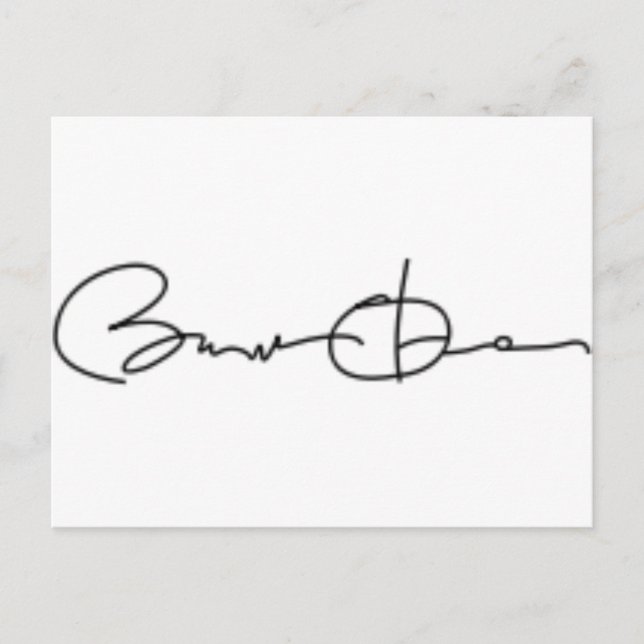 Carte Postale Signature Barack Obama (Devant)