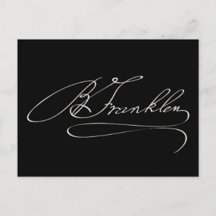 Carte Postale Signature Ben Franklin