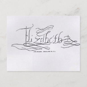 Carte Postale Signature de la reine Elizabeth I