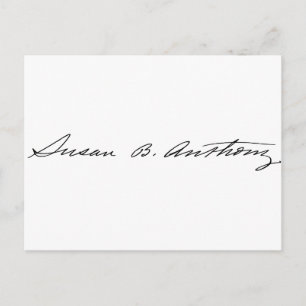 Carte Postale Signature de Suffragette Susan B. Anthony