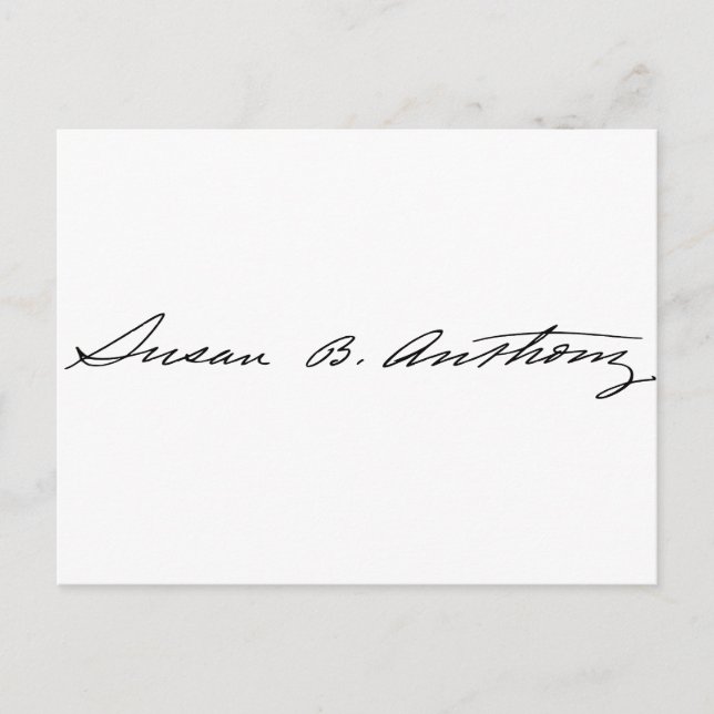 Carte Postale Signature de Suffragette Susan B. Anthony (Devant)