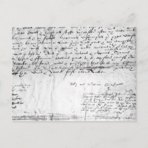 Carte Postale Signature de William Shakespeare, 1616