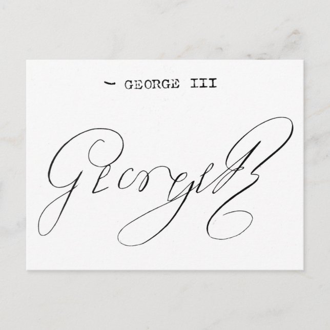 Carte Postale Signature du roi George III (Devant)