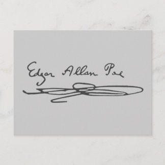 Carte Postale Signature Edgar Allan Poe