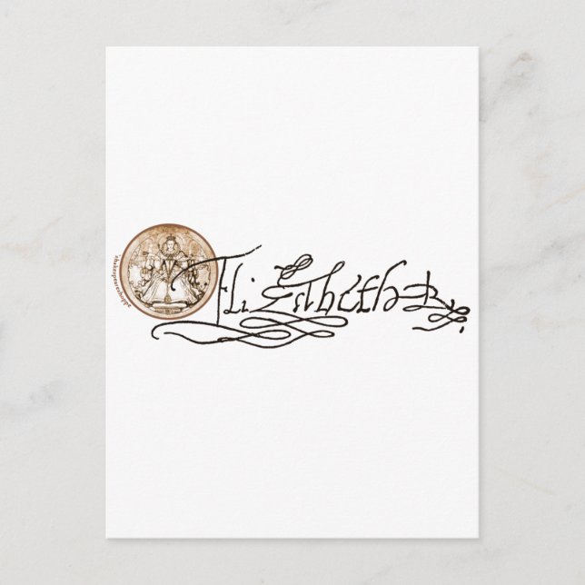Carte Postale Signature Elizabeth I (Version 2) (Devant)