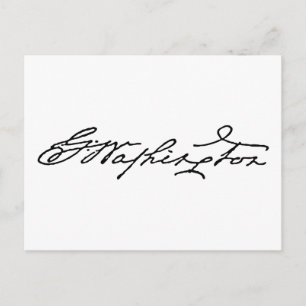 Carte Postale Signature George Washington