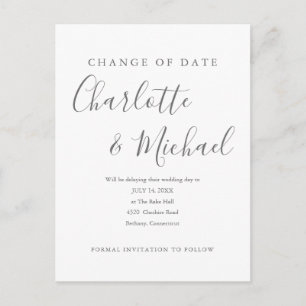 Carte Postale Signature moderne Modifier la date reportée