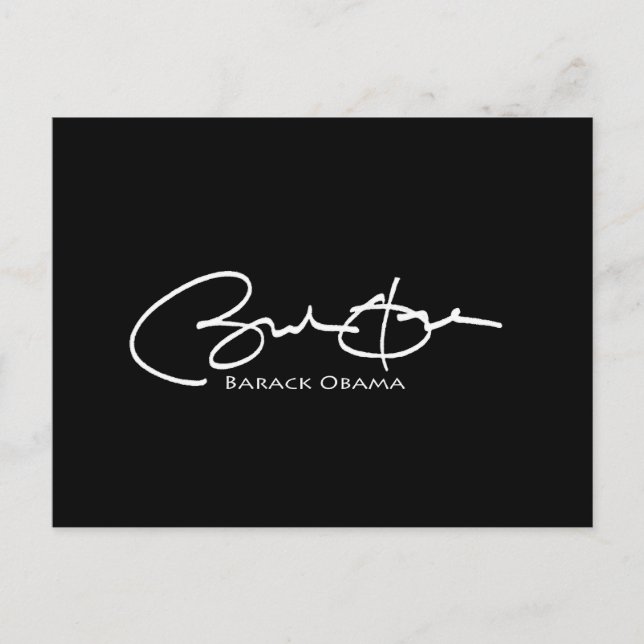 Carte Postale Signature Obama (Devant)