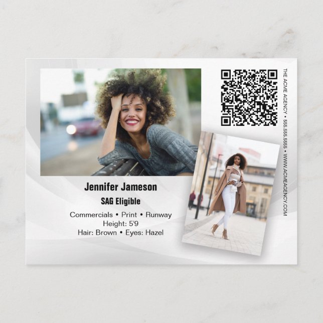 Carte postale signature QR Code Acteur Modèle Prom (Dos)