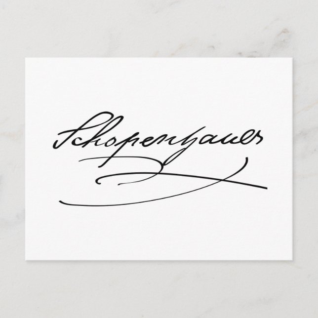 Carte Postale Signature Schopenhauer (Devant)