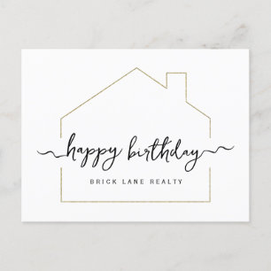 Carte Postale Signature Script Joyeux Anniversaire Immobilier 