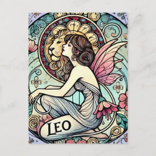 Carte Postale Signe astrologique de la fée du zodiaque Lion     