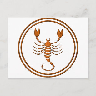 Carte Postale SIGNE D'Astrologie Zodiaque Scorpion Wood Scorpio
