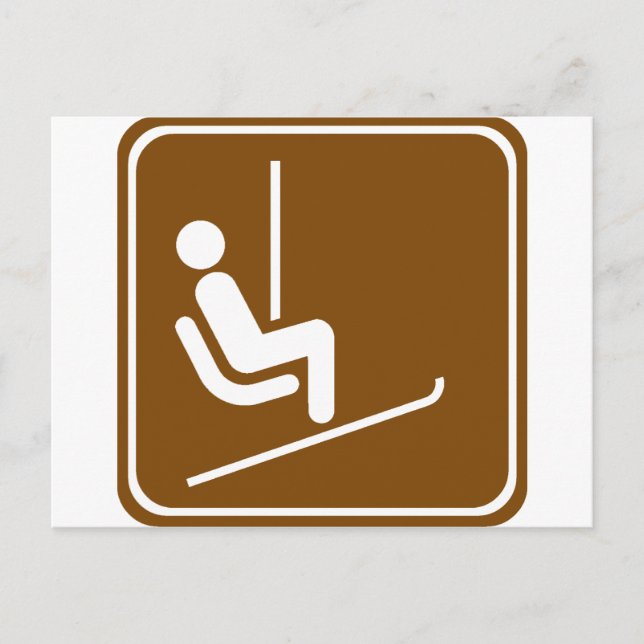 CARTE POSTALE SIGNE D'AUTOROUTE DE REMISE EN FORME DE SKI (Devant)