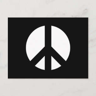 Carte Postale Signe de paix noir et blanc