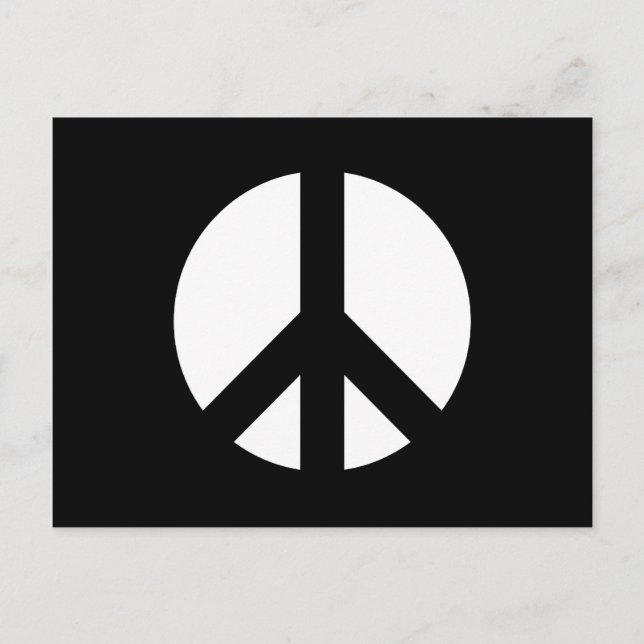 Carte Postale Signe de paix noir et blanc (Devant)
