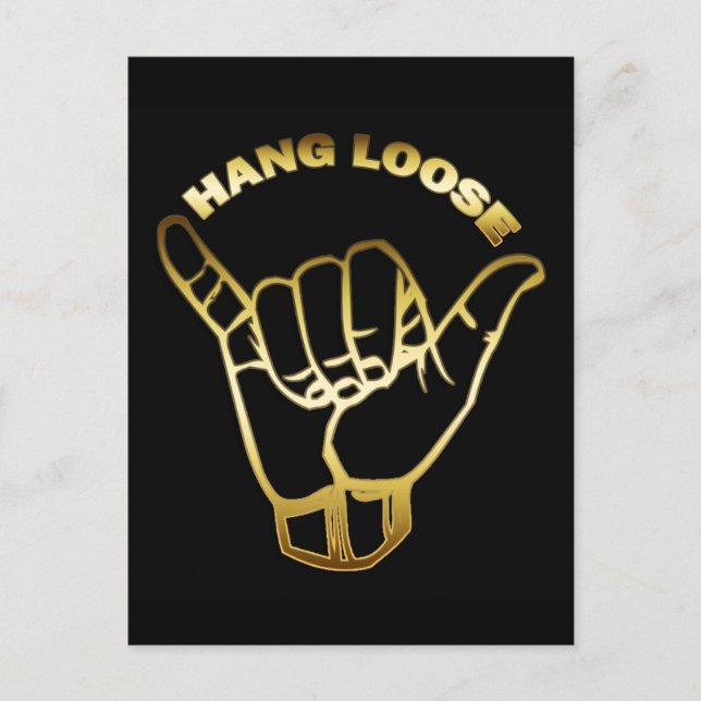 CARTE POSTALE SIGNE D'OR HANG LOOSE (Devant)